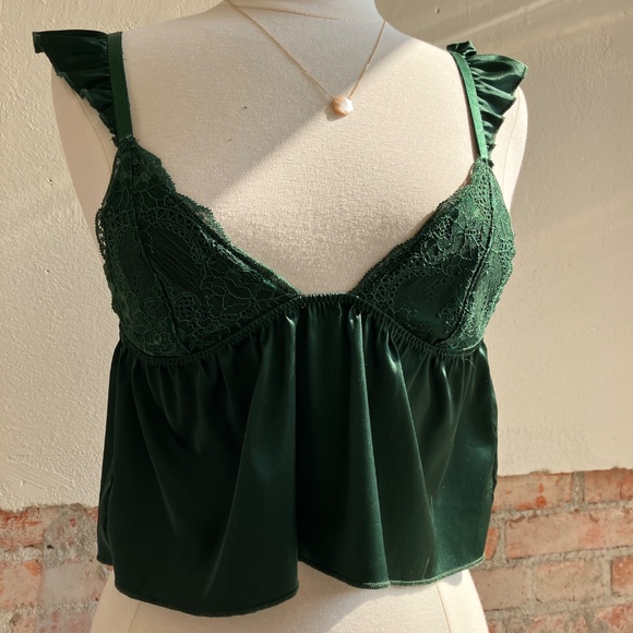 Kat The Label x Hanna Schonberg Forest Green Camisole and Thong [XS/Sm] - Picture 5 of 11